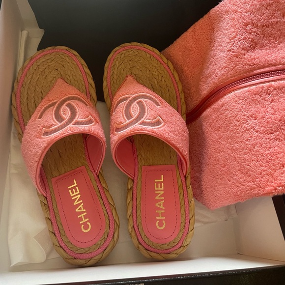 Chanel Tweed Sandals - Size 38 - Picture 1 of 6